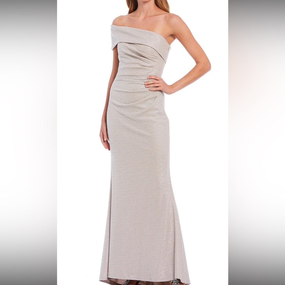 Elegant Silver Evening Gown